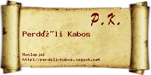 Perdéli Kabos névjegykártya